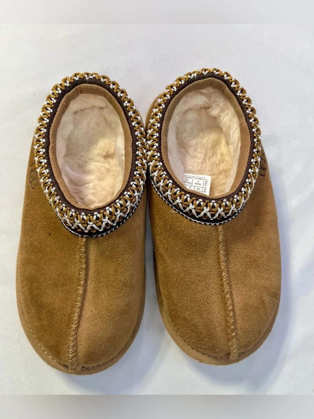 UGG Kids Chestnut Suede Slip-On Clog with Braided Trim